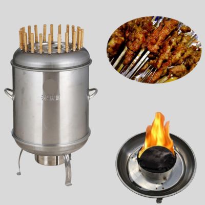 Portable Barbeque Round Steel Grill-Home Tandoor BBQ