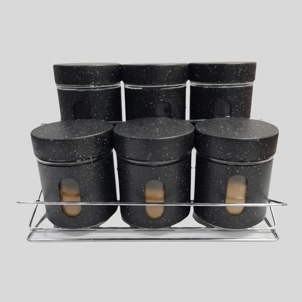 Condiments 6 Piece Set- Black