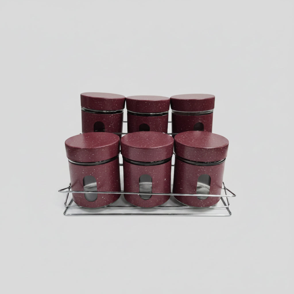 Condiments 6 Piece Set- Burgundy
