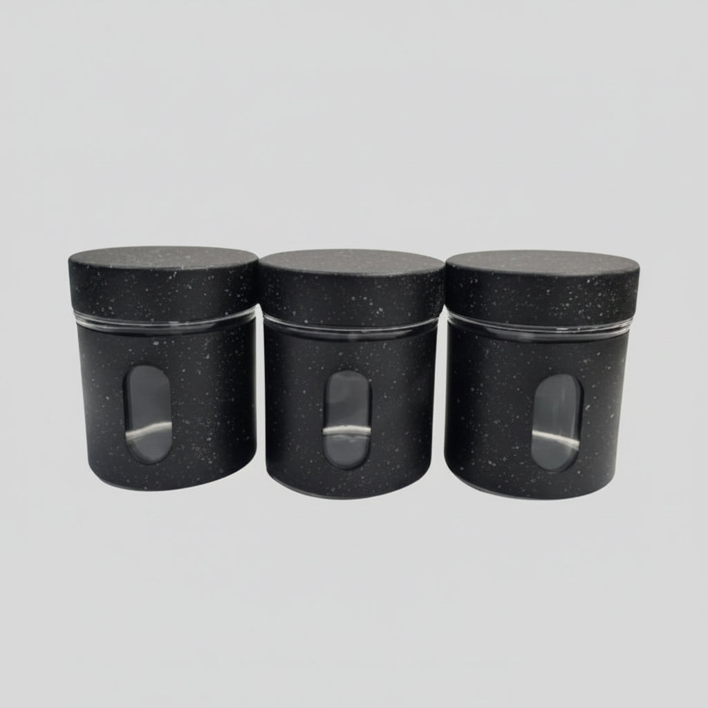 Condiments 3 Piece Set- Black