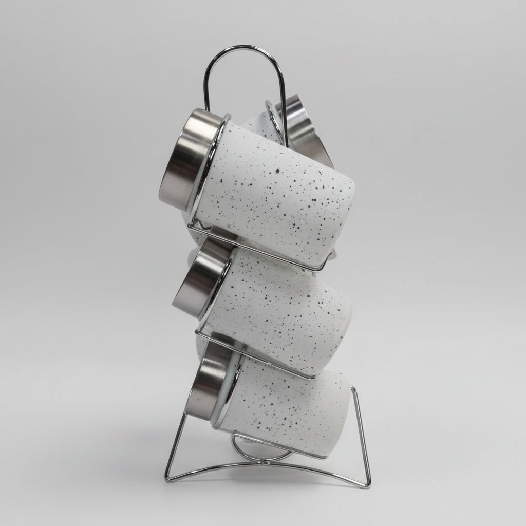 Condiments 6 Piece Set- White Marble