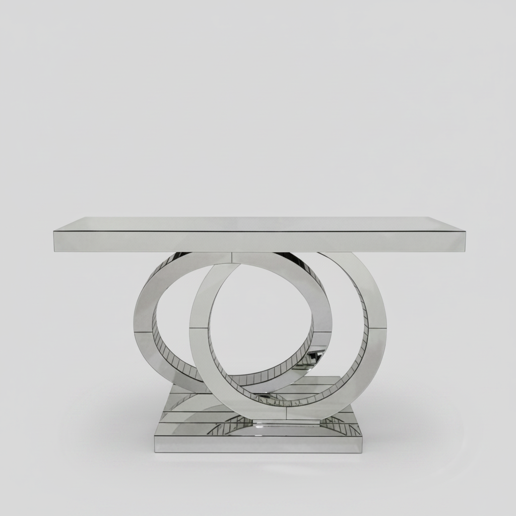 Double Circle Silver Console Table JS-43