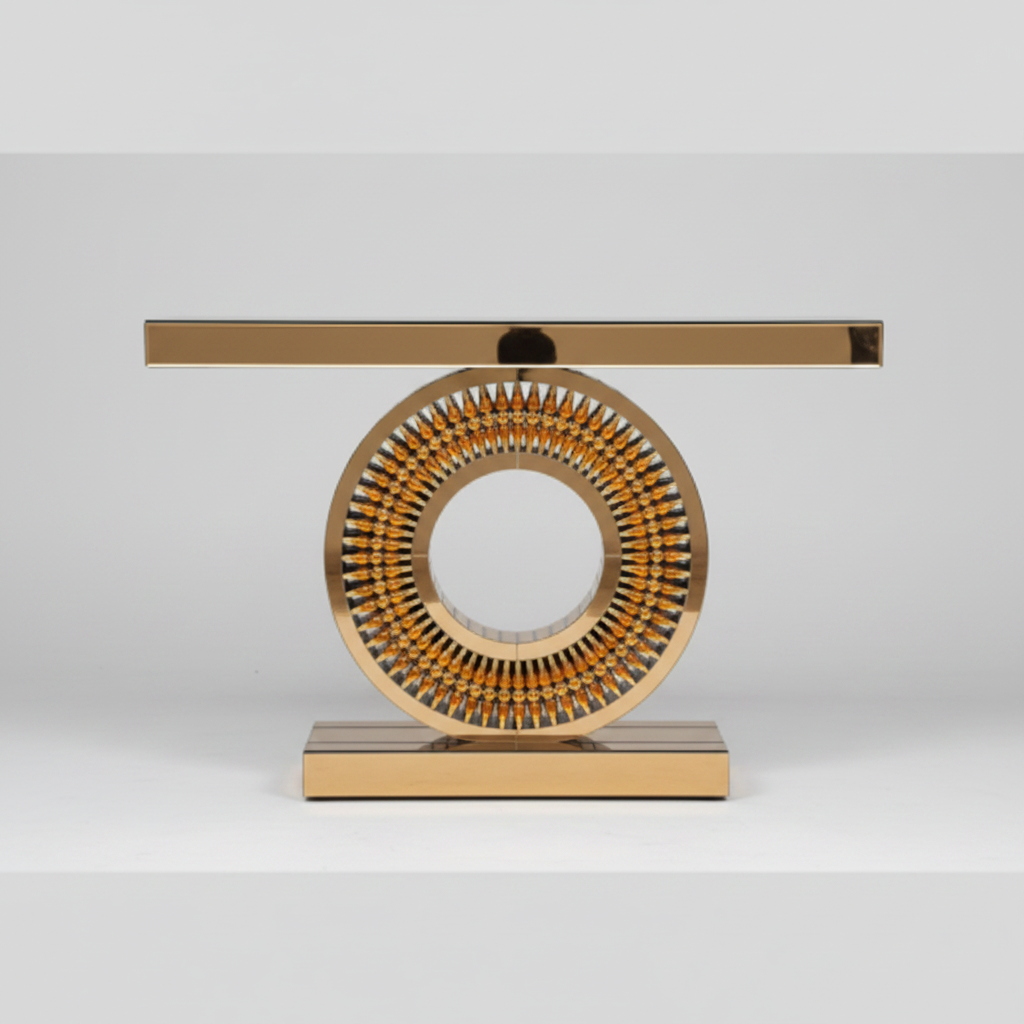 Acrylic Designer Console Table Gold YKT-001