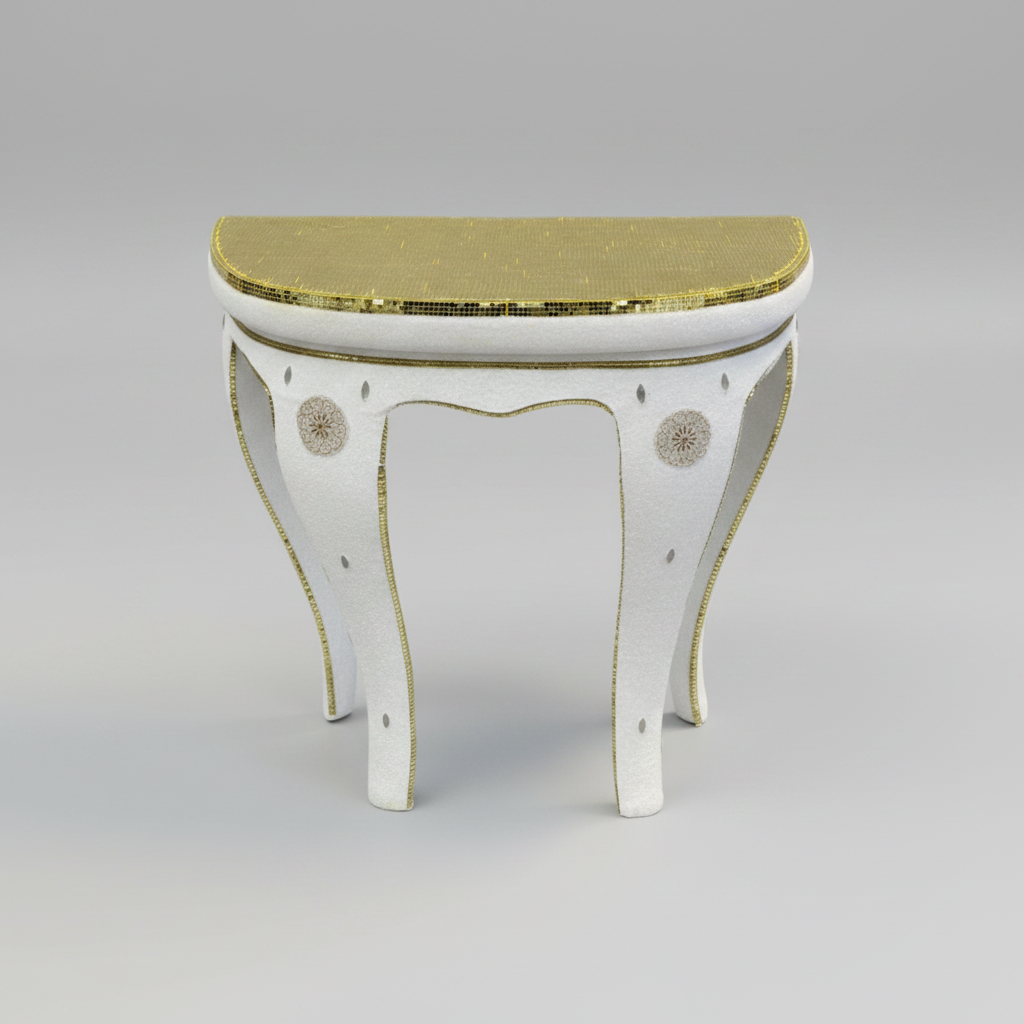 Curved Mirror Finish Table Gold