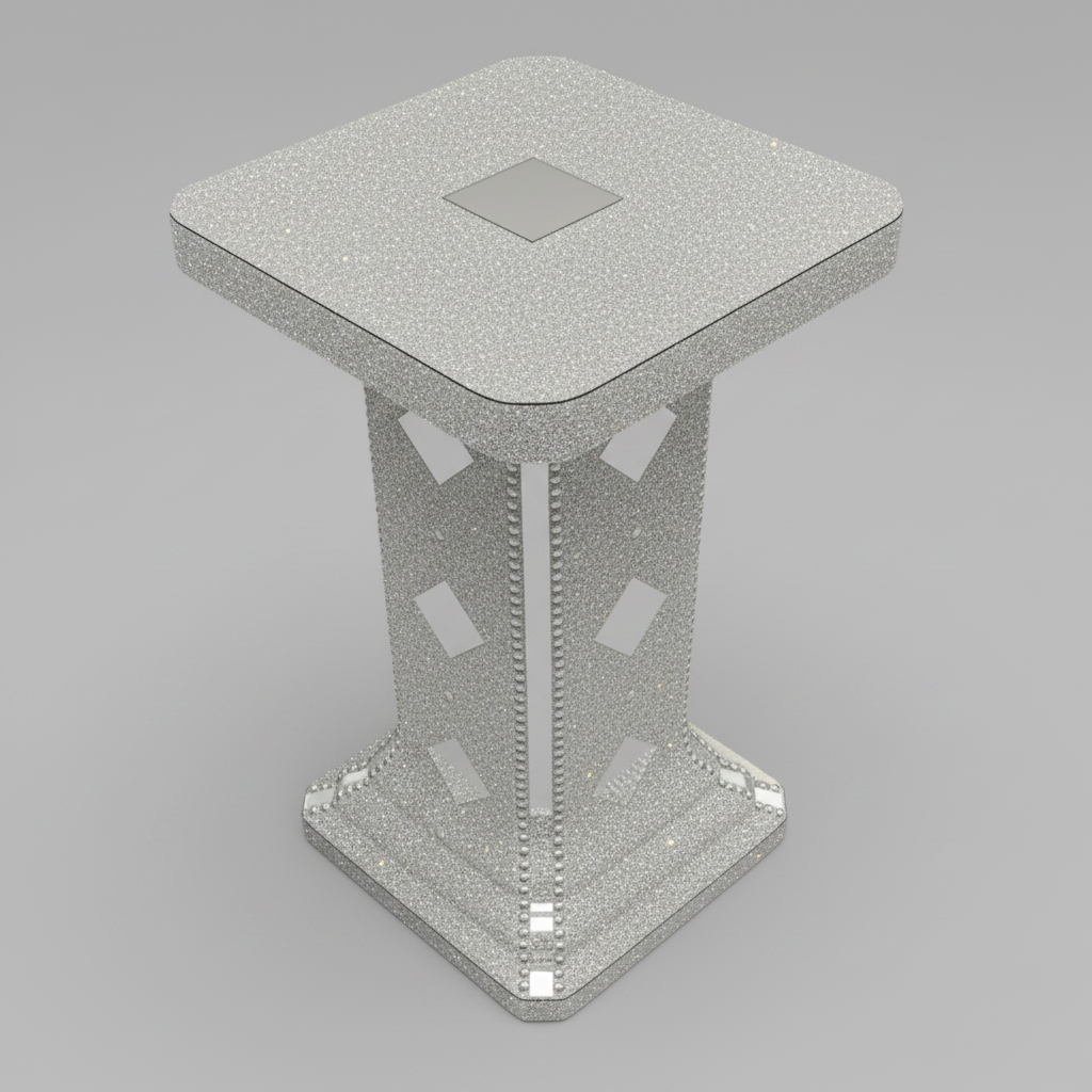 Small Square Table with Mirror Finish