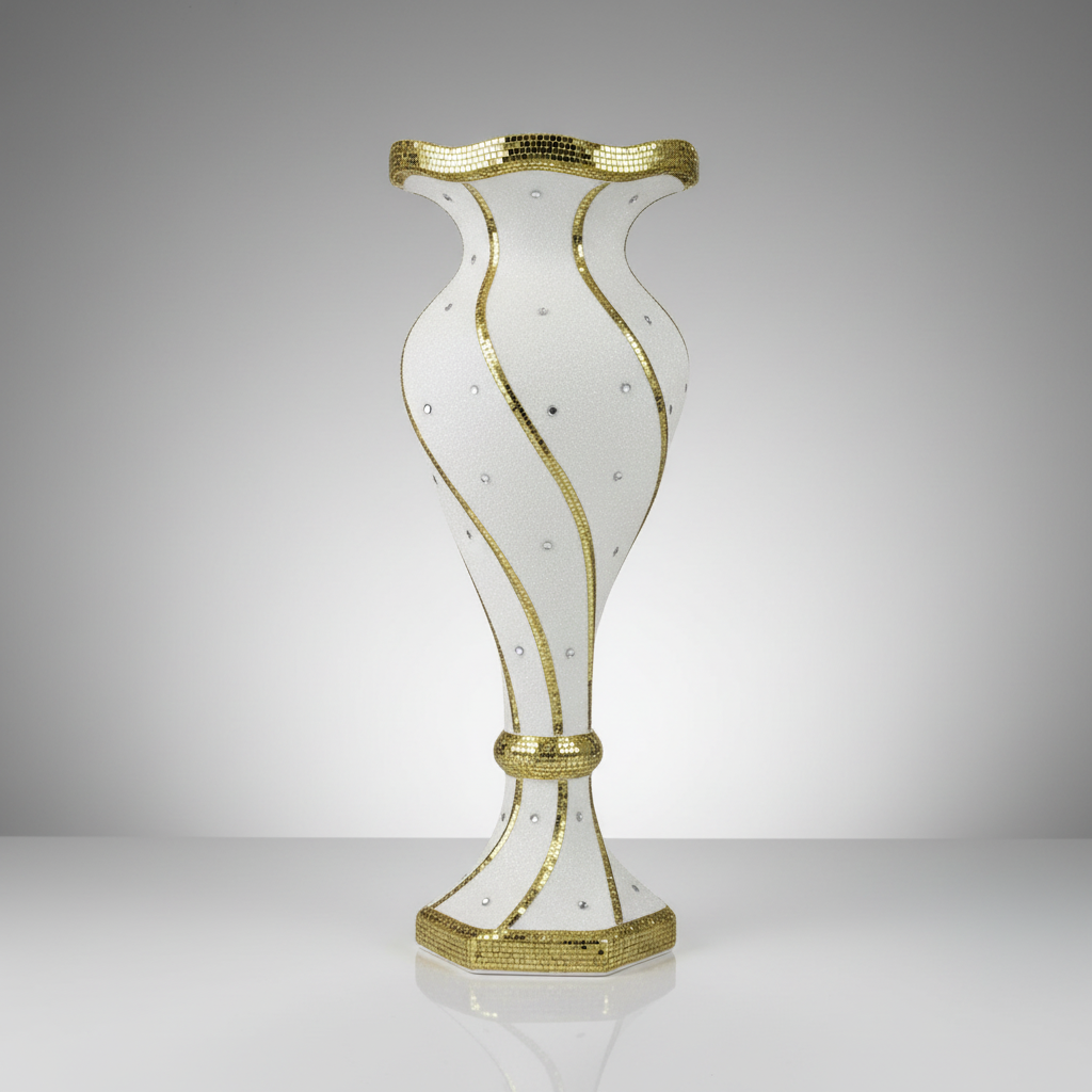 Spiral Vase with Gold Details