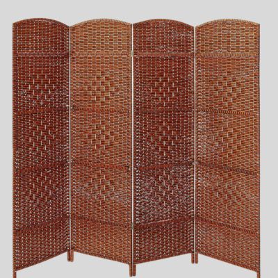 Room Divider Bamboo Woven 4 Panel Natural Brown 180cm X 180cm (SPY-025)