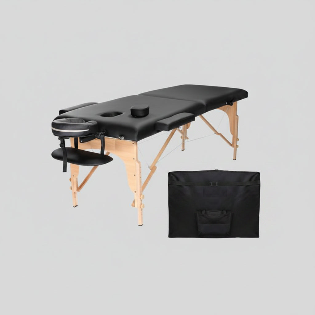 Portable Folding Massage Bed Wooden Black