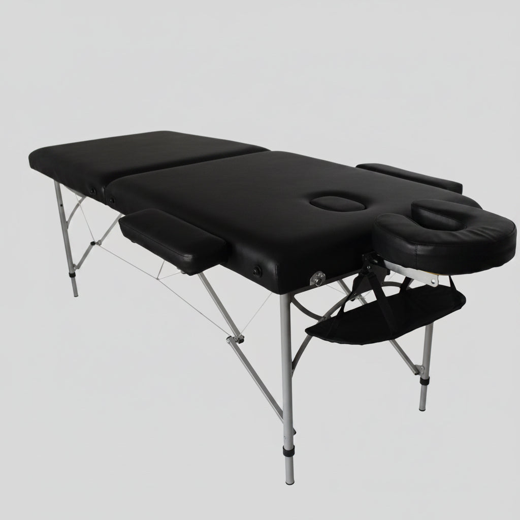 Portable Folding Aluminium Massage Bed Black