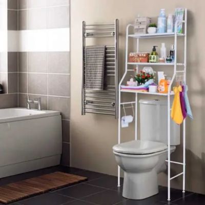 Toilet Rack with Great Storage White