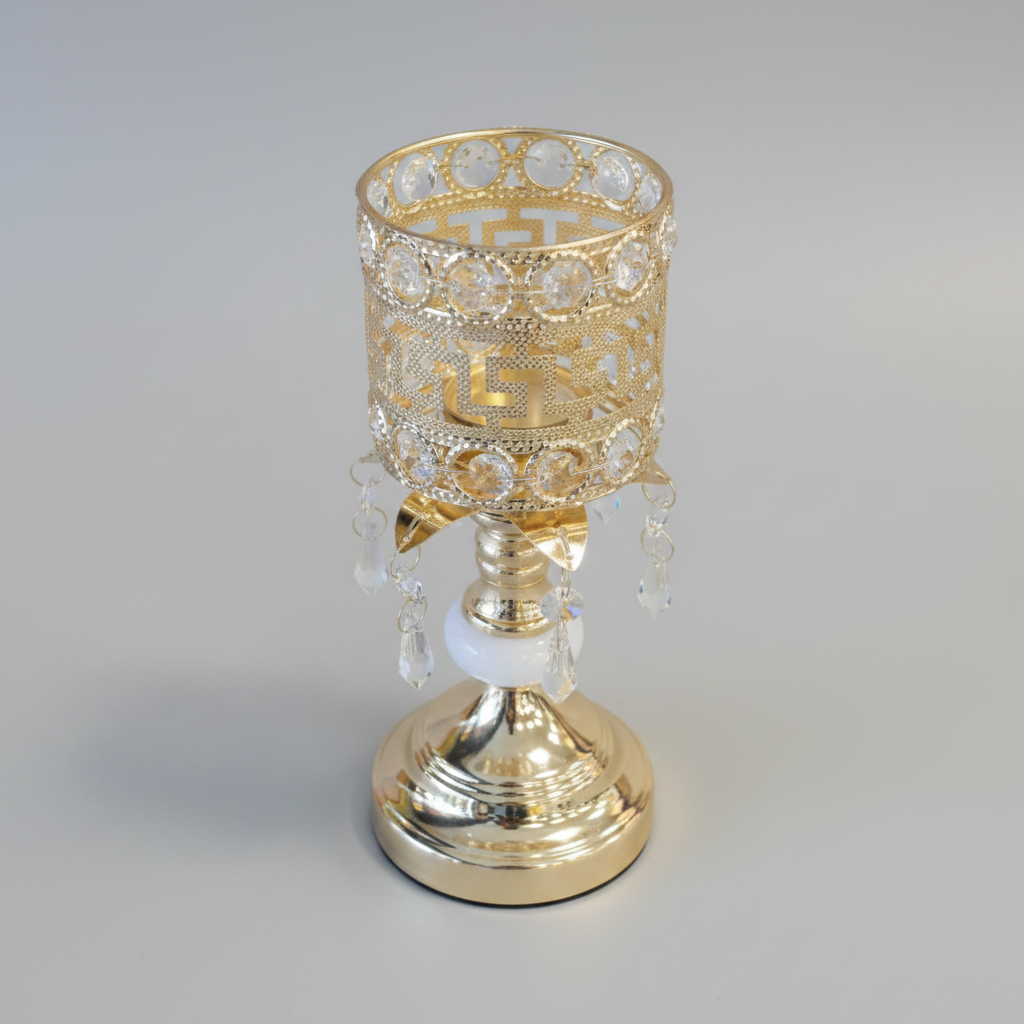Buy 27cm Single Candle Holder Gold Finish for Your Living Room