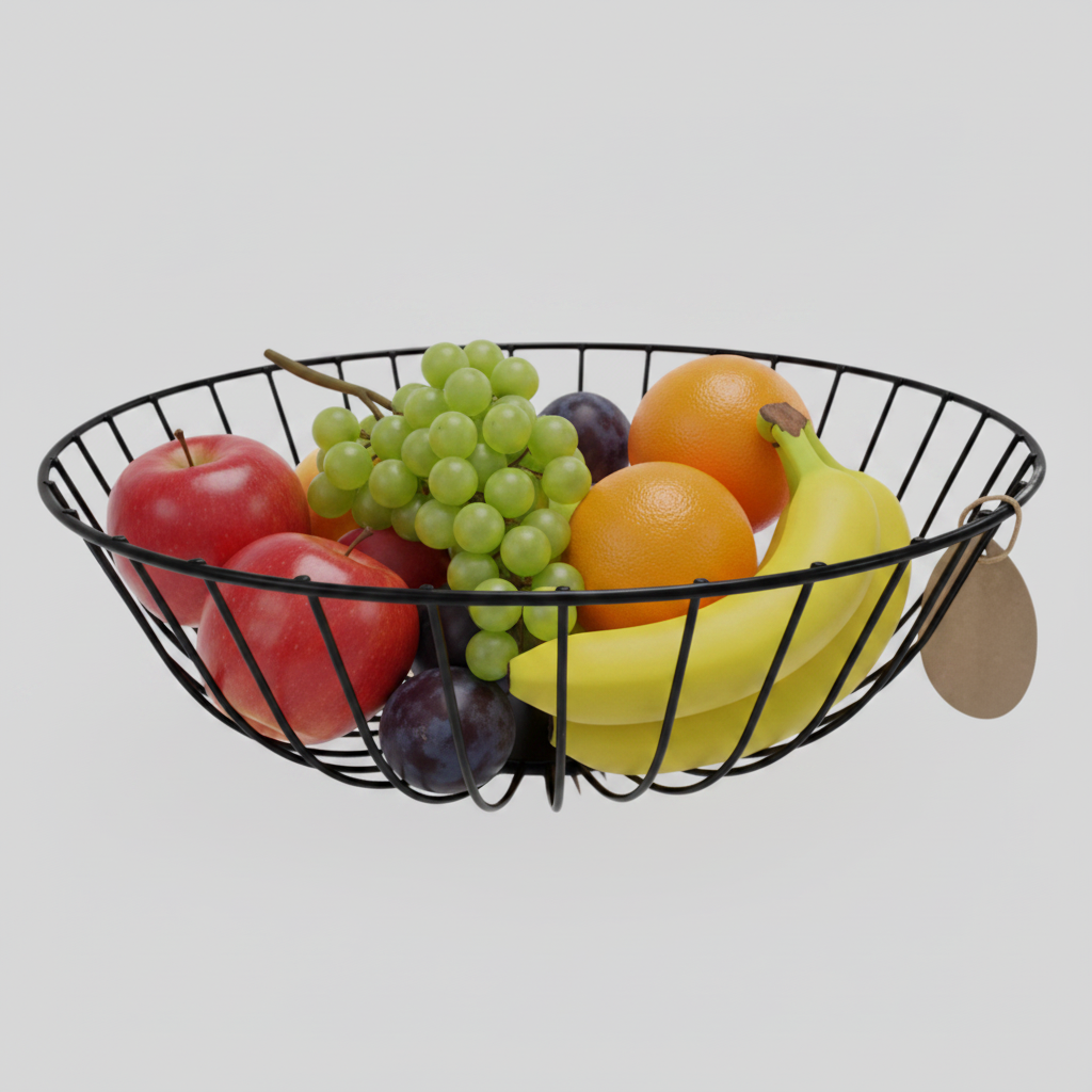Fruit Basket Black Single Tier