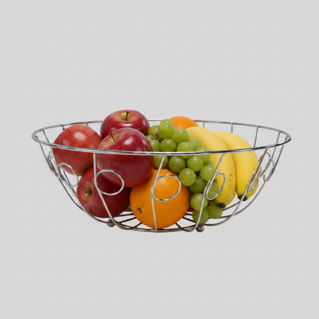 Fruit Basket Silver Single Tier