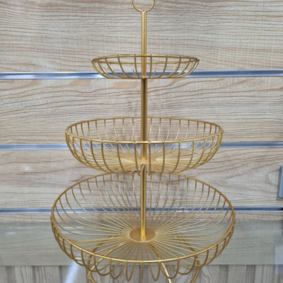 Fruit Basket 3 Tier Gold Type 1