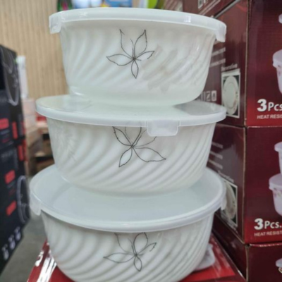 Bowl Set 3Pcs Flower Design