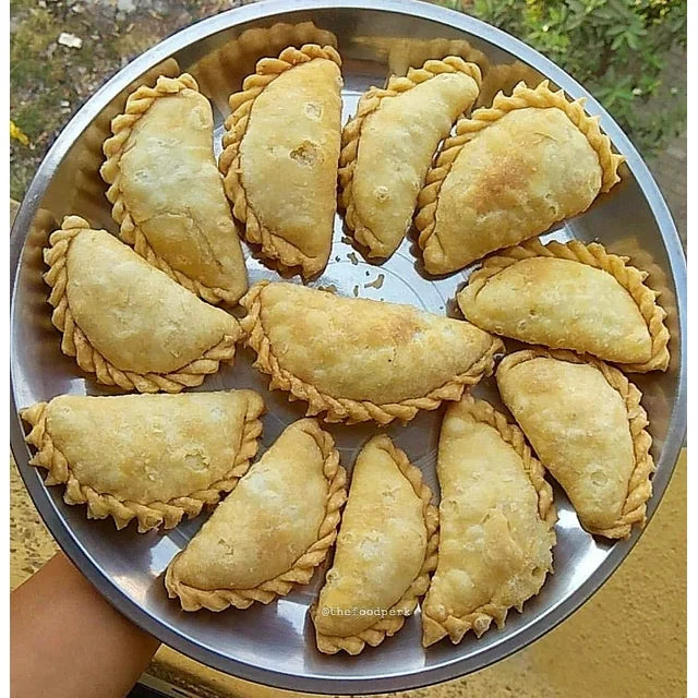Aluminium Gujiya/Gujia Karanji Maker Karjikai Mould Cutter Sacha Machine, Dumpling Maker Kitchen Molds For Festivals