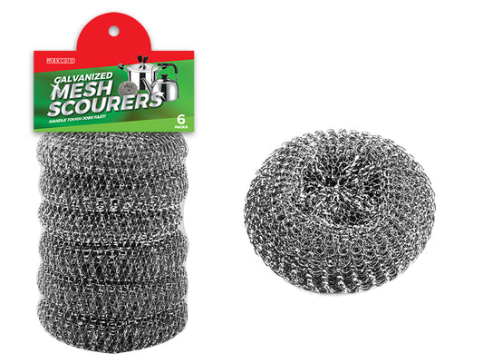 Maxcare Galvanized Mesh Scourers 18g x6’s – 040453