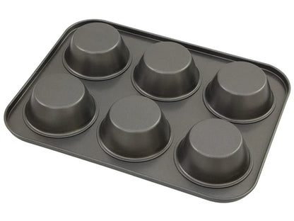 6 Cup Large Jumbo Muffin Pan 35cm x 26cm Non-Stick Baking Tray