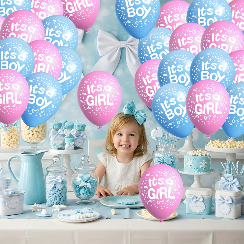 16pcs Blue and Peach Balloons
