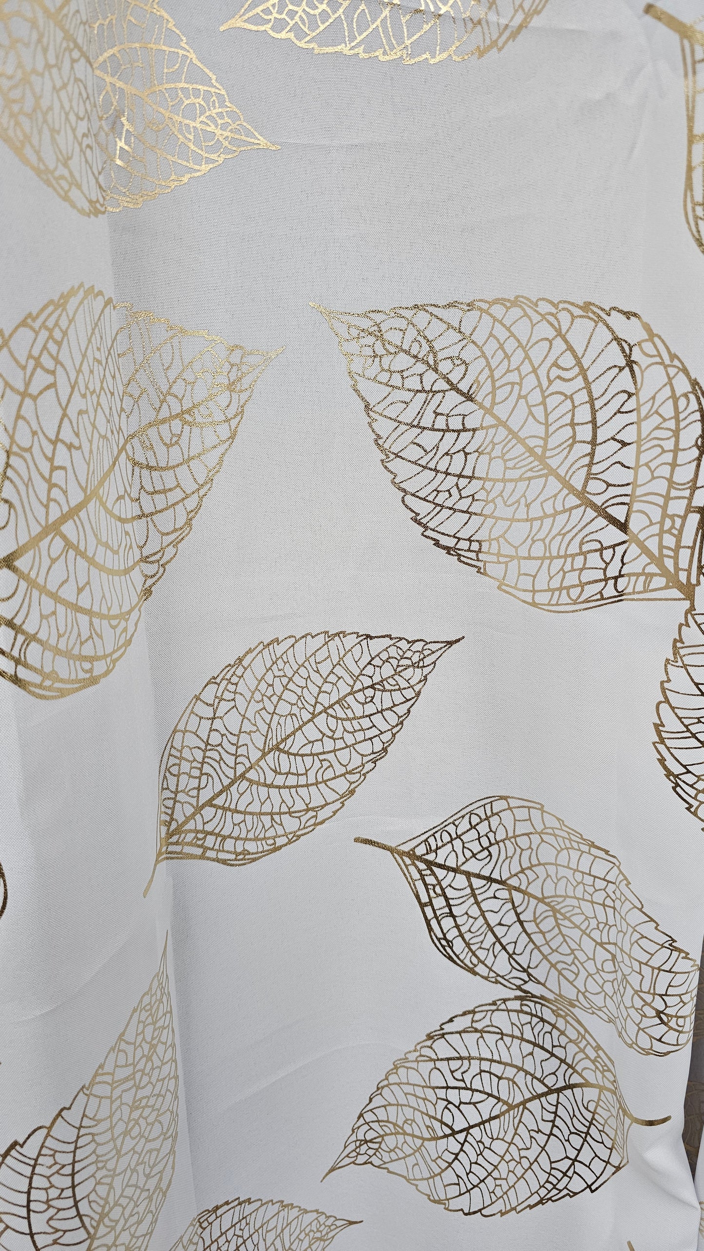 Designer Curtain White with Golden Print