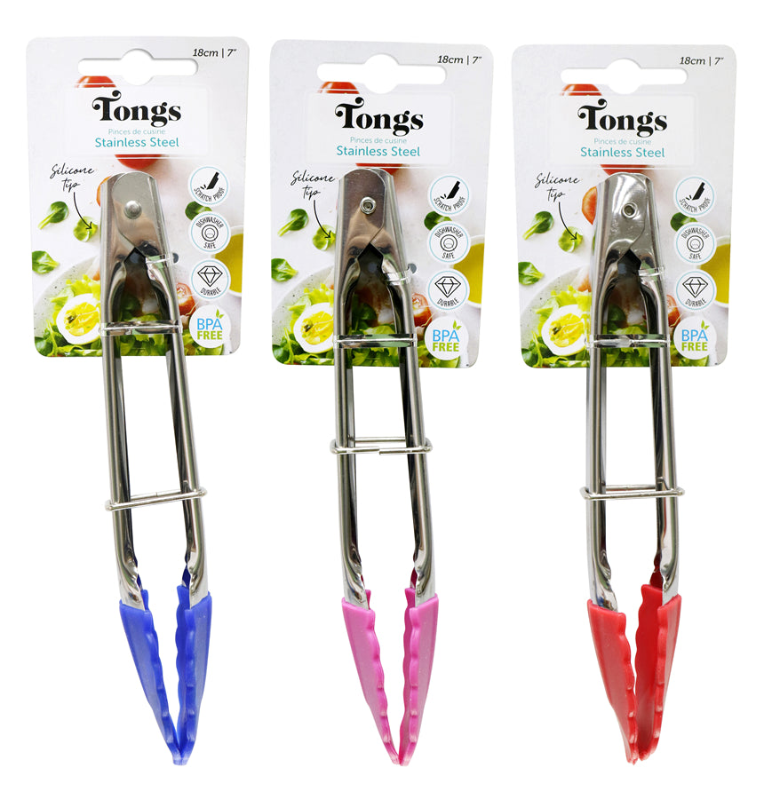 TONGS 18CM ST/STEEL SILCON
