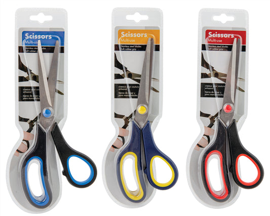 Scissors Rubber Grip Lge 3Asst