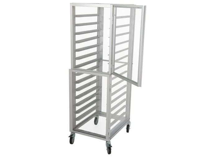 Enclosed Aluminium Bakers Rack - 2 Doors - 15 Tiers - Fits GN1/1 Trays