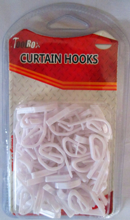 CURTAIN HOOKS PLASTIC 60pc