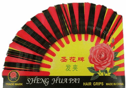 BOBBY PINS BLACK, 60pcs, 3.8cm