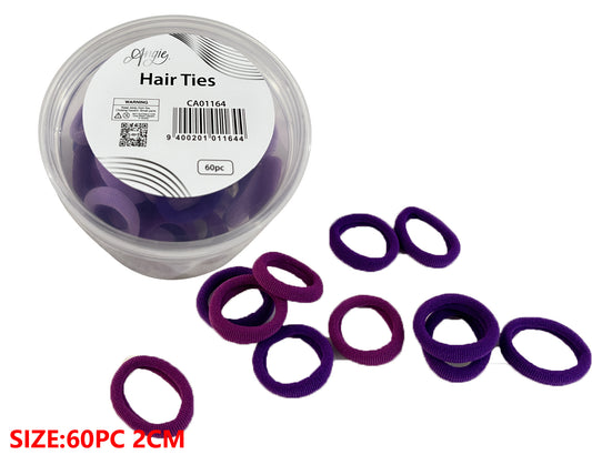 HAIR TIES MINI, MIXED PURPLE, 60pcs