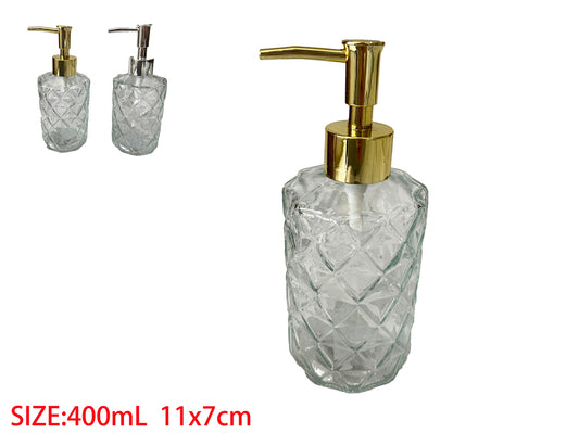 Glass Soap Dispenser 400mL 11x7cm(CI01146)