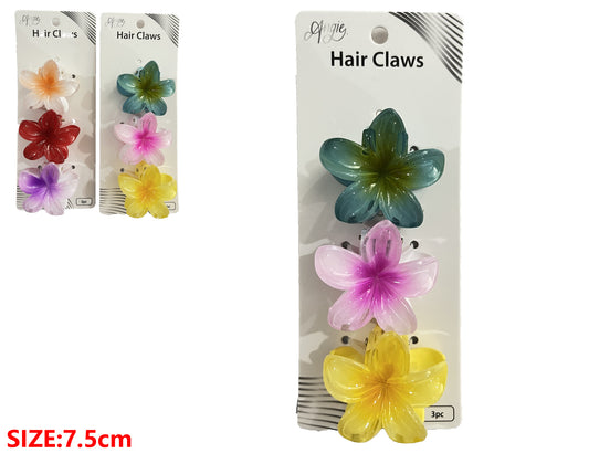 HAIR CLAW FLOWER, 4cm, 3pcs