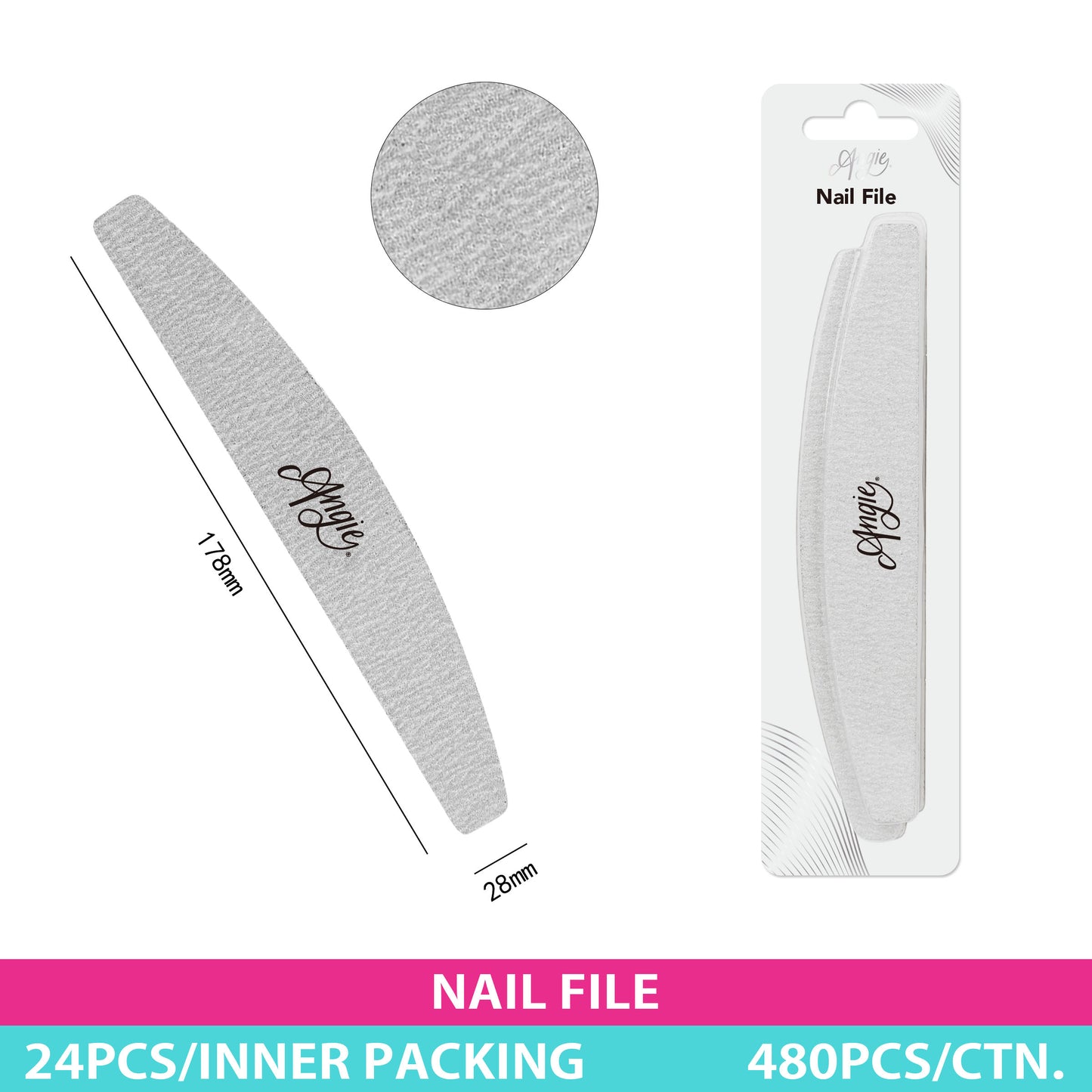 NAIL FILE, 17.8*2.8cm, 2pcs