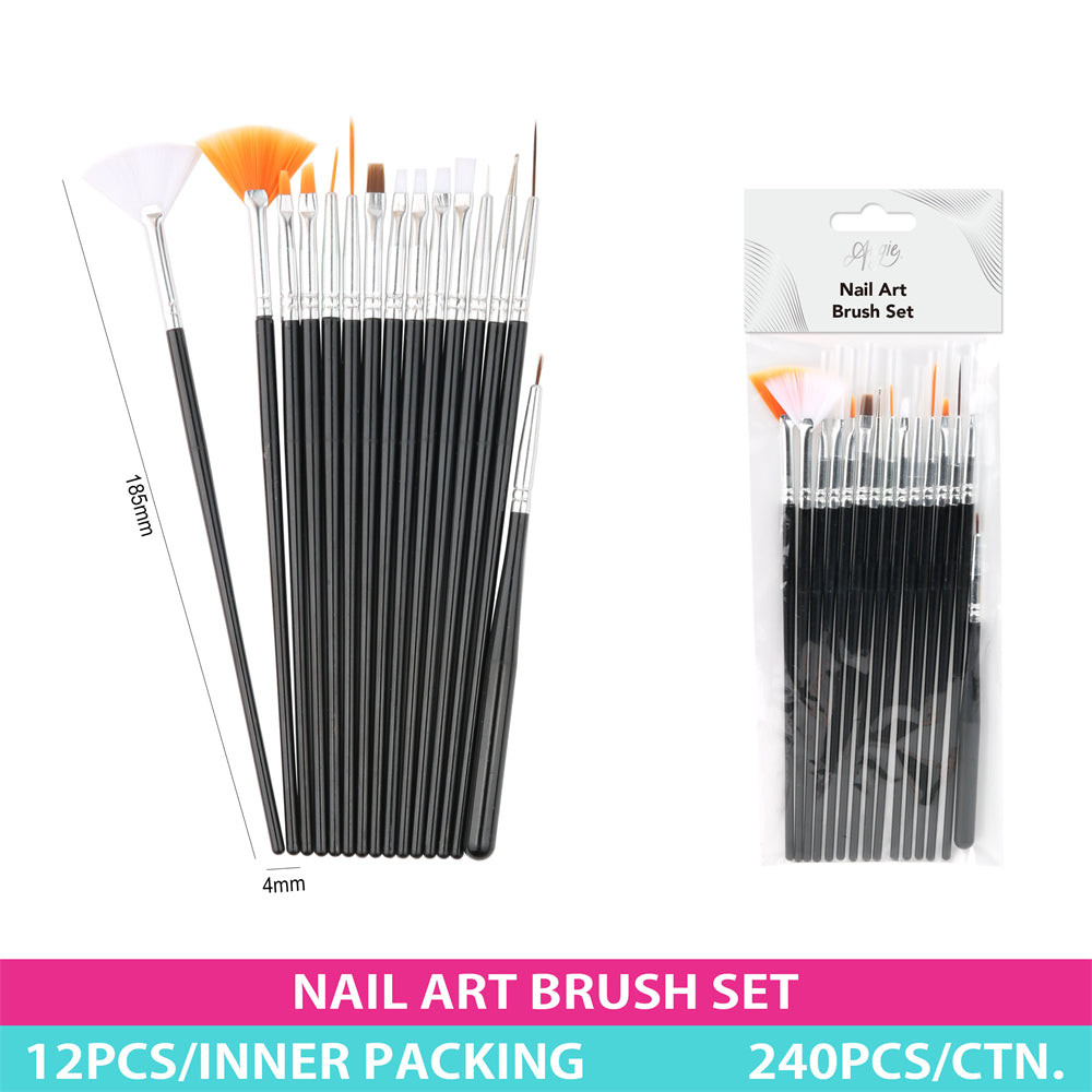 NAIL ART BRUSHES 18.5CM 15PCS