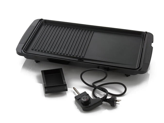 Electric Hotplate Grill | 2.0kW | Flat + Ribbed Non-Stick Hot Plate Griddle