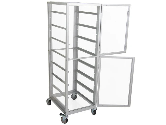 Enclosed Aluminium Bakers Rack - 2 Doors - 15 Tiers - Fits GN1/1 Trays