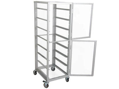 Enclosed Aluminium Bakers Rack - 2 Doors - 15 Tiers - Fits GN1/1 Trays
