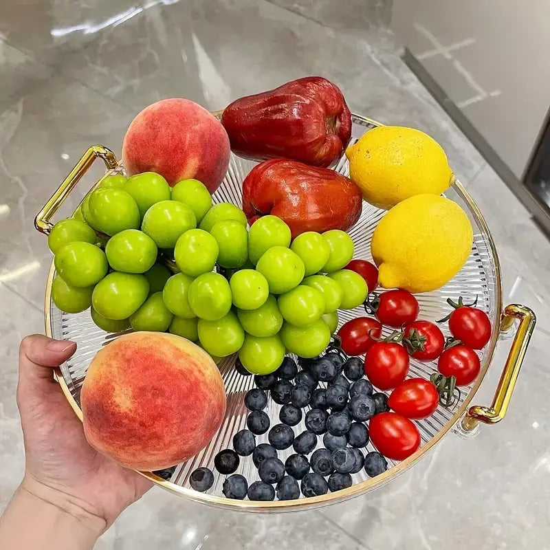 Versatile Plastic Tray For Fruits, Snacks & Jewelry - Perfect For Living Room Coffee Table