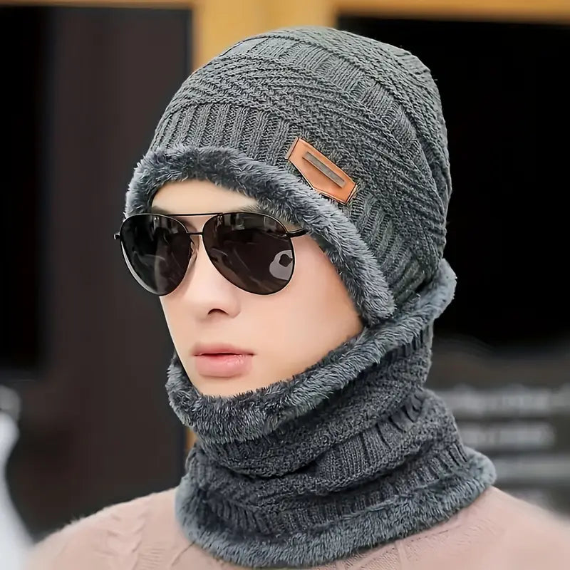 Men's Hand Washable Textile Blend Cycling Cap and Neck Gaiter Combo