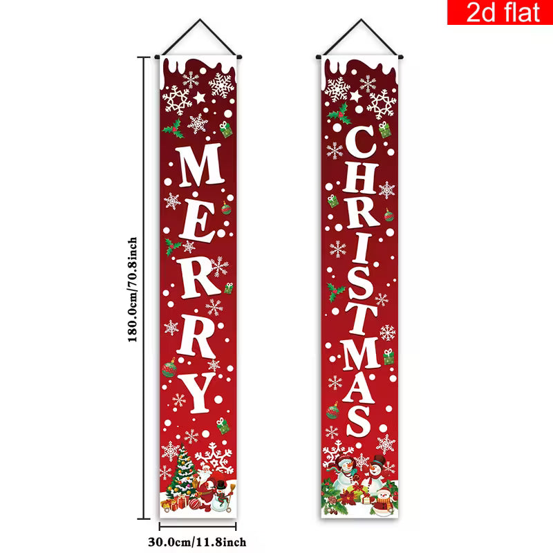 2pcs, Christmas themed couplet porch banner