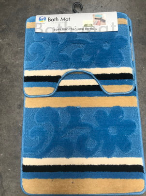 Bathroom Mat (Blue, 2pcs)