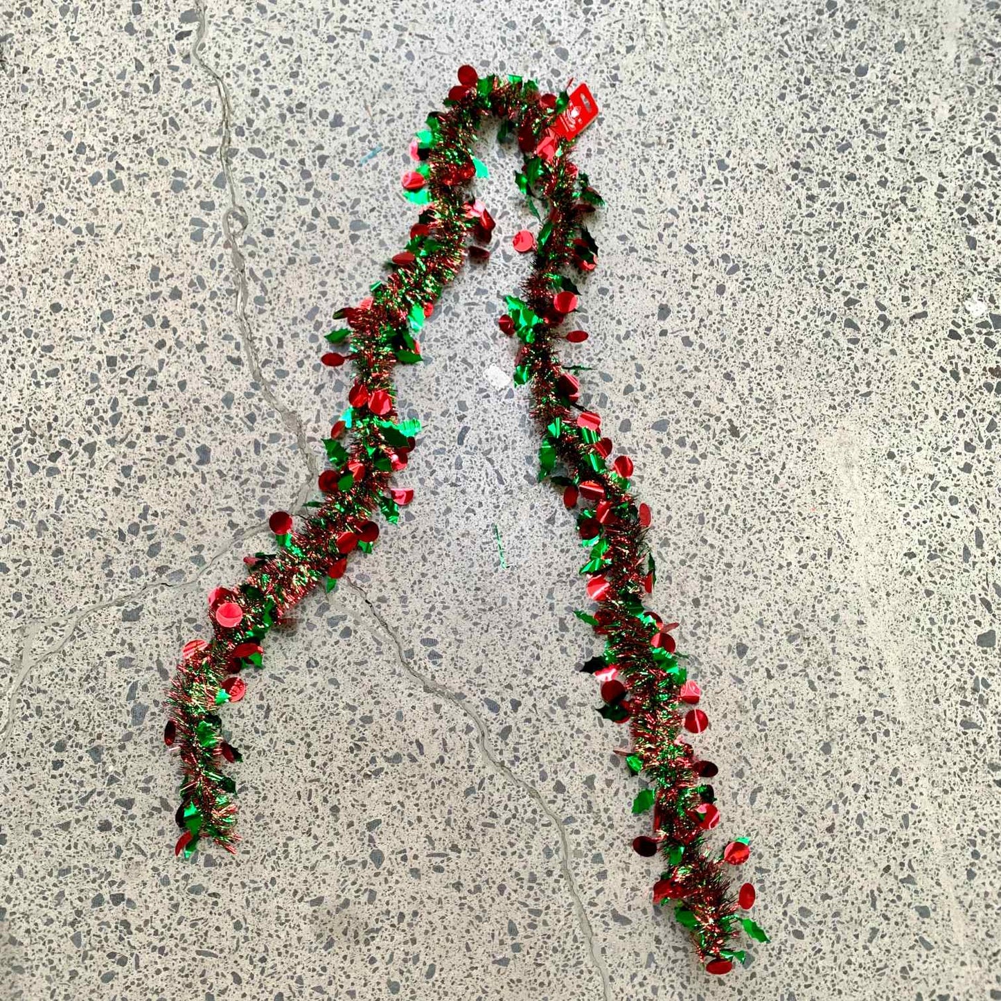 Christmas Tinsel - Green/red