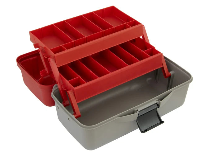 Fishing Tackle Box with 2 Fold Out Trays - Red