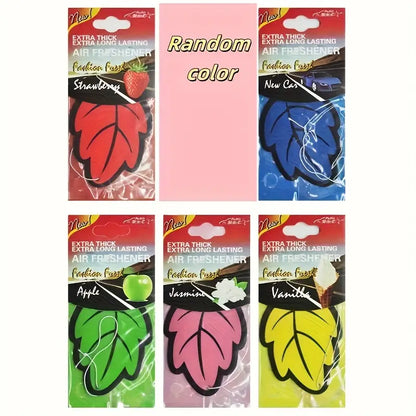 24pcs Natural Tea Paper Car Air Freshener Hanging Leaf-Shaped Scent Strips