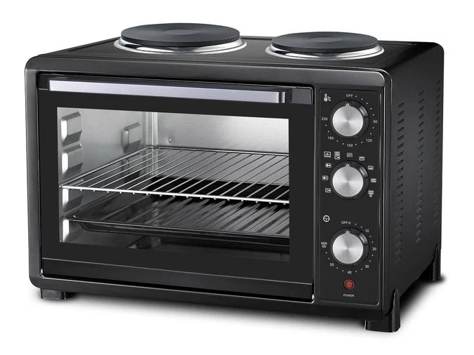 30L Mini Convection Oven with Hotplates - Benchtop Cooker