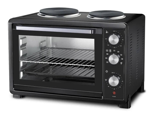 30L Mini Convection Oven with Hotplates - Benchtop Cooker