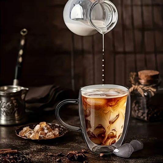 Double-Wall Borosilicate Glass Coffee Cups with Handles-150ML