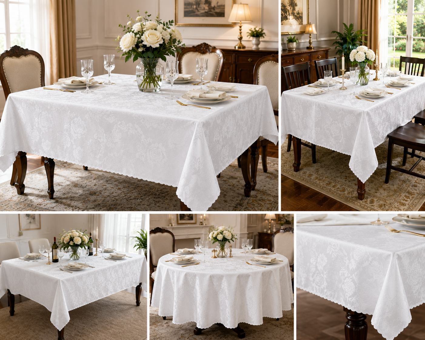 TABLE CLOTH WHITE 150/250CM
