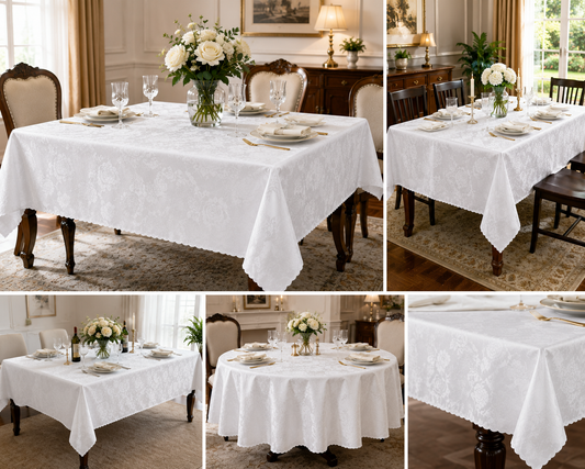TABLE CLOTH WHITE 150/250CM