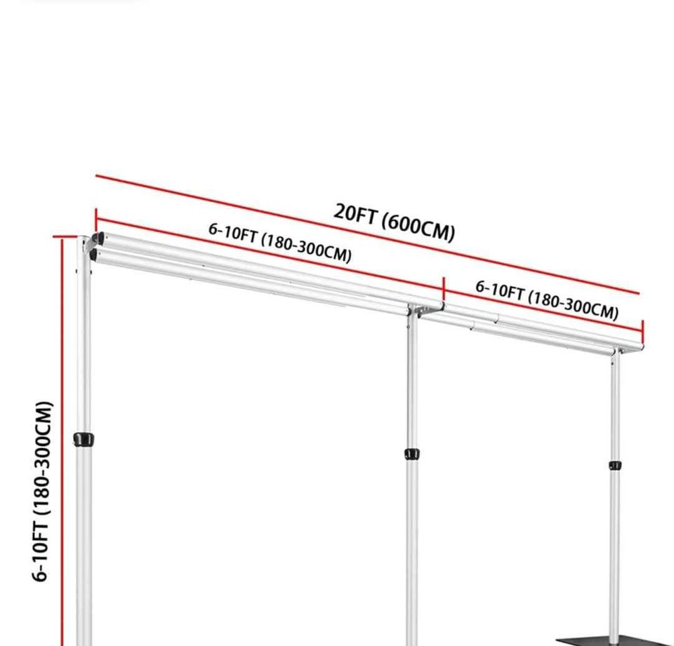 For sale Commercial  Heavy Duty Double Pole Aluminum Backdrop Stand 6x3m